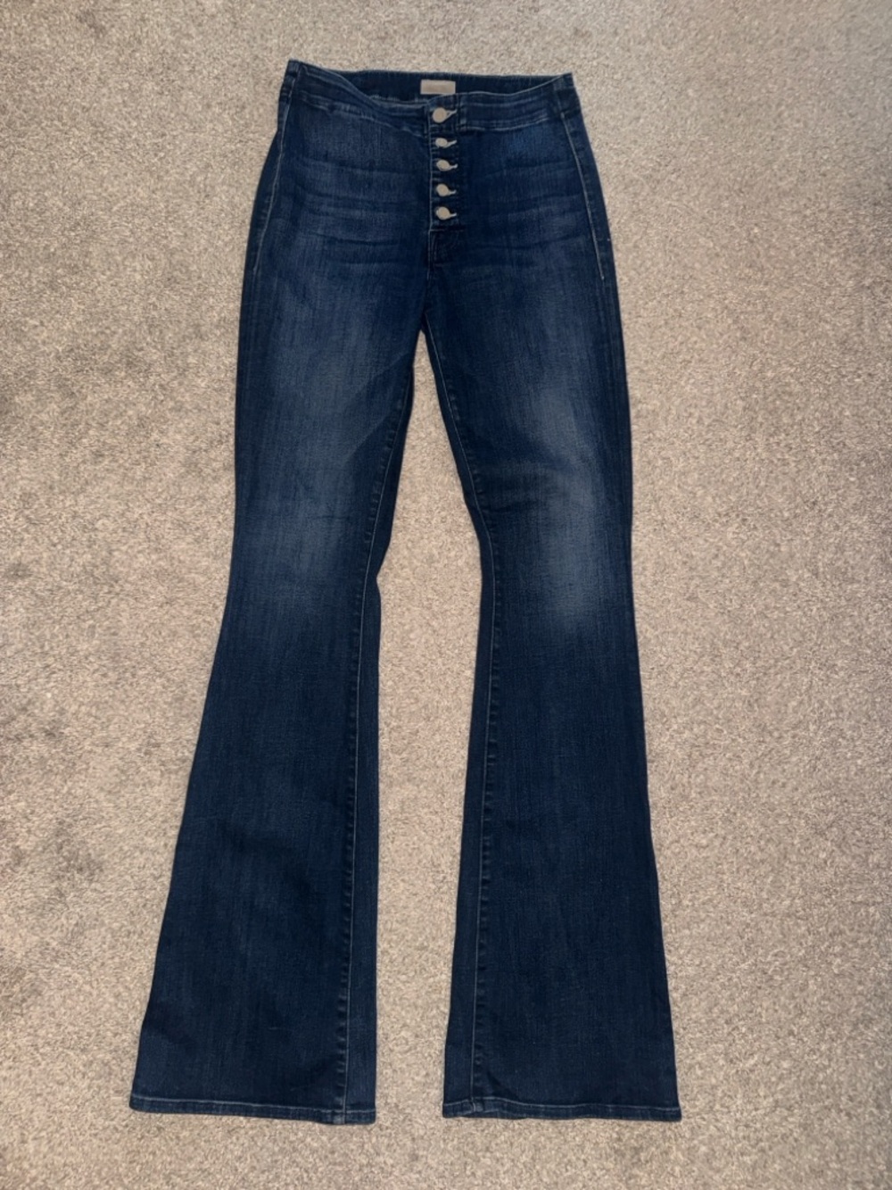 MOTHER DENIM The Pixie Cruiser Jeans High Waisted Button Fly Flare Jeans 27